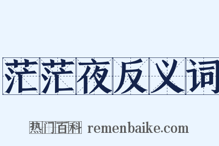 茫茫夜反义词是什么意思的图片